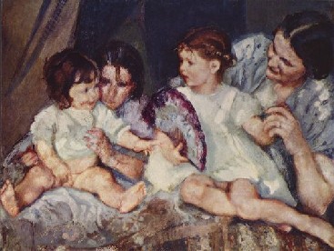 Armando Spadini - mamma con bambini